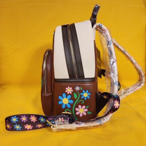 Loungefly Disney Princess Tangled Pascal Flower Face Daisy Mini Backpack NEW - Picture 6 of 10